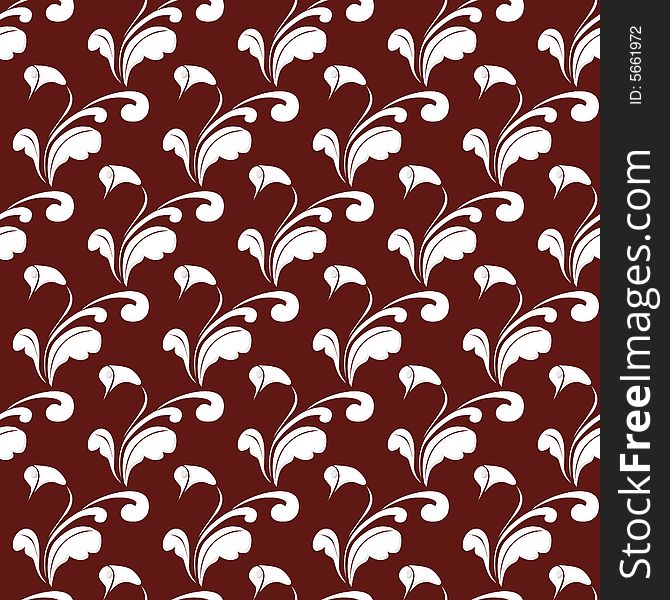 Seamless flower wallpaper on maroon background