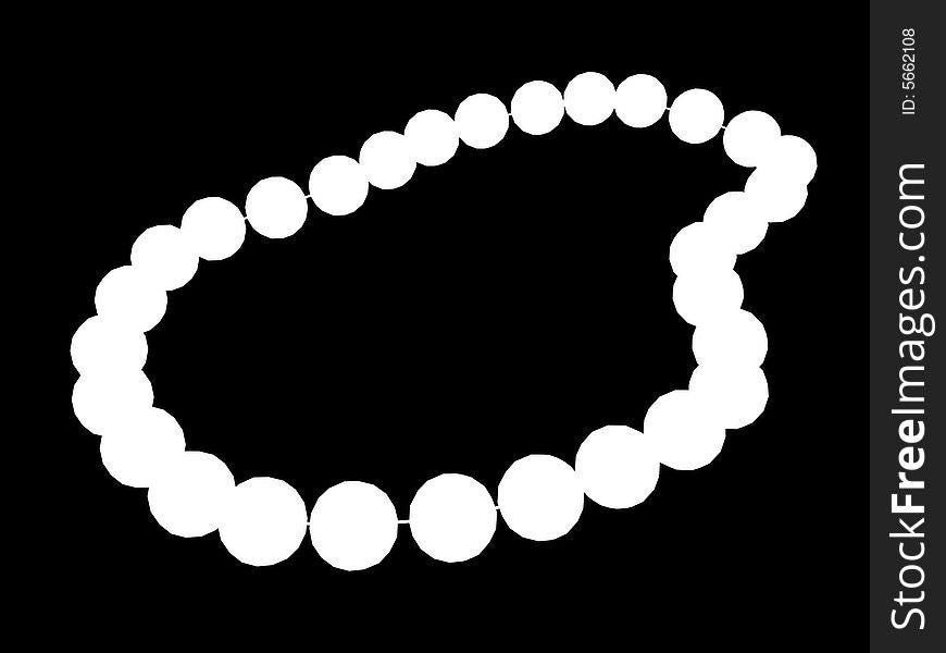 A necklace over black background.