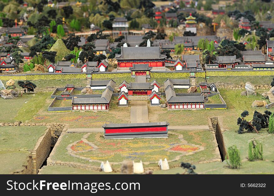 Chinese ancient building， model of traditional building， castle bastile，royal garden and palace. Chinese ancient building， model of traditional building， castle bastile，royal garden and palace