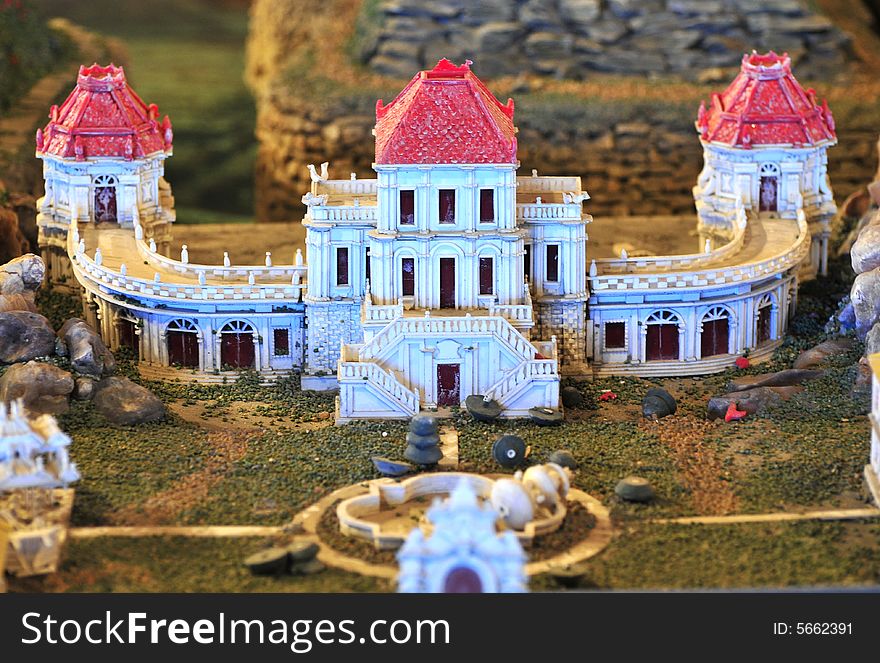 Model of traditional building， castle， bastile