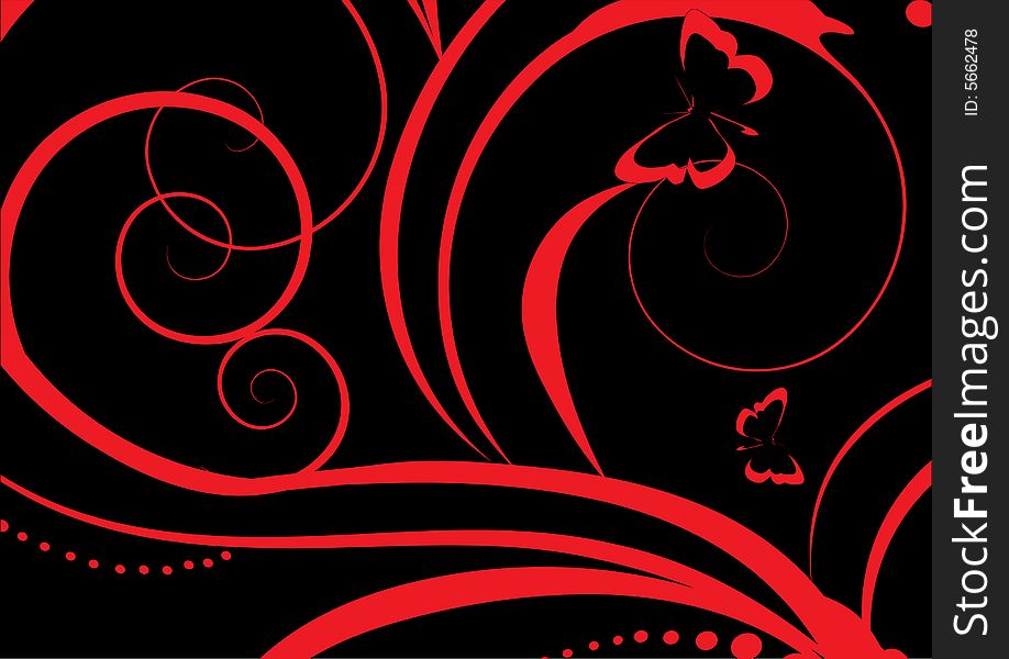 Black and red design ornament