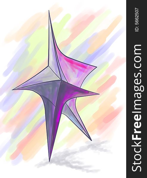Surreal abstract star, shades of gray, violet and purple. Surreal abstract star, shades of gray, violet and purple