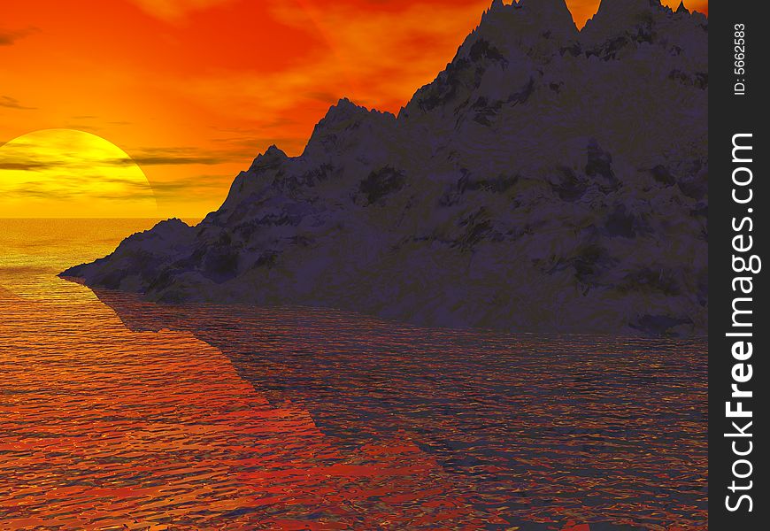 Sunset Island Background