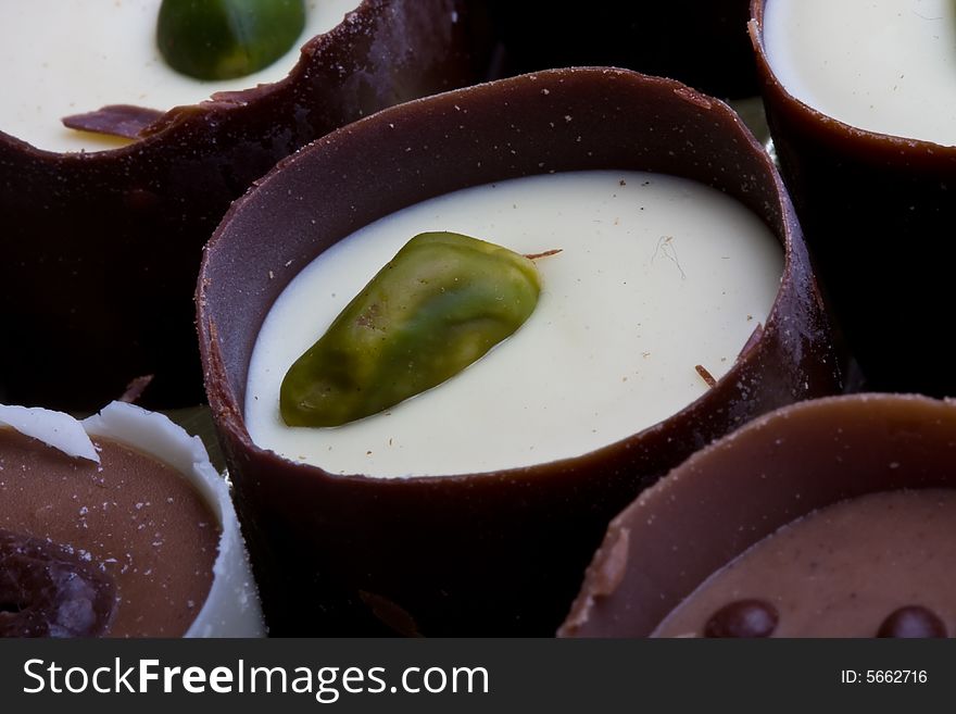 Fancy box of chocolate candies white dark and milk. Fancy box of chocolate candies white dark and milk