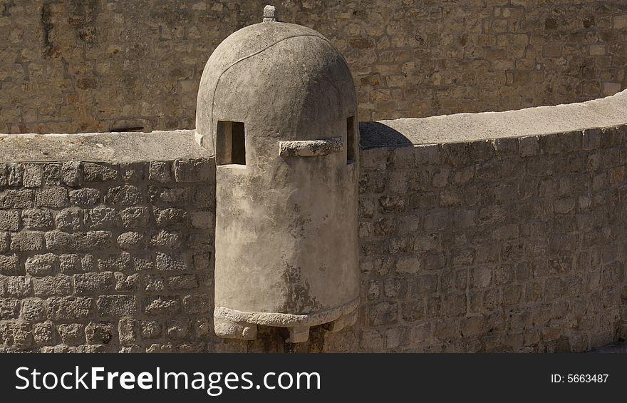 Stony archers turret on Dubrovnik historicel walls. Stony archers turret on Dubrovnik historicel walls