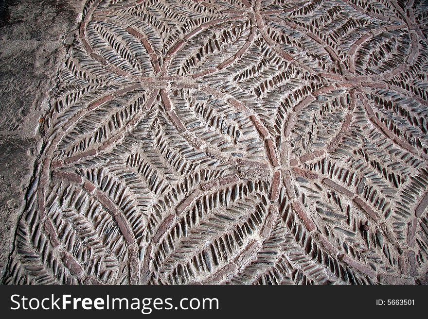 Floor decoration in a monastery San Millian de Yuso in La Rioja, Spain