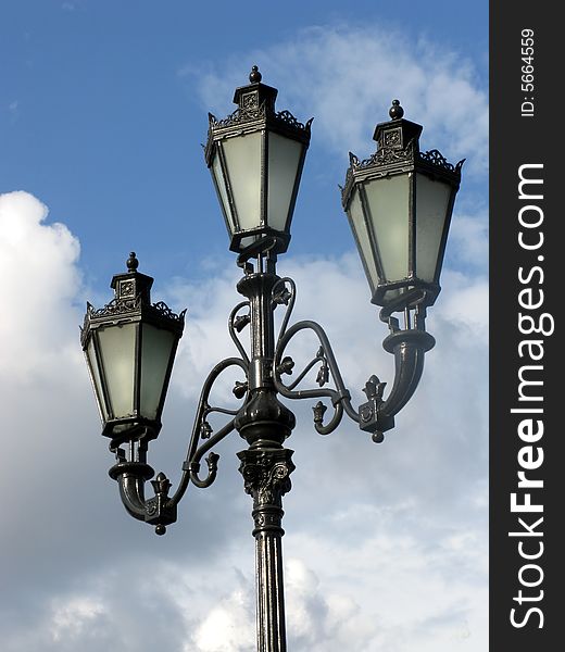 Three Black Street Lamp