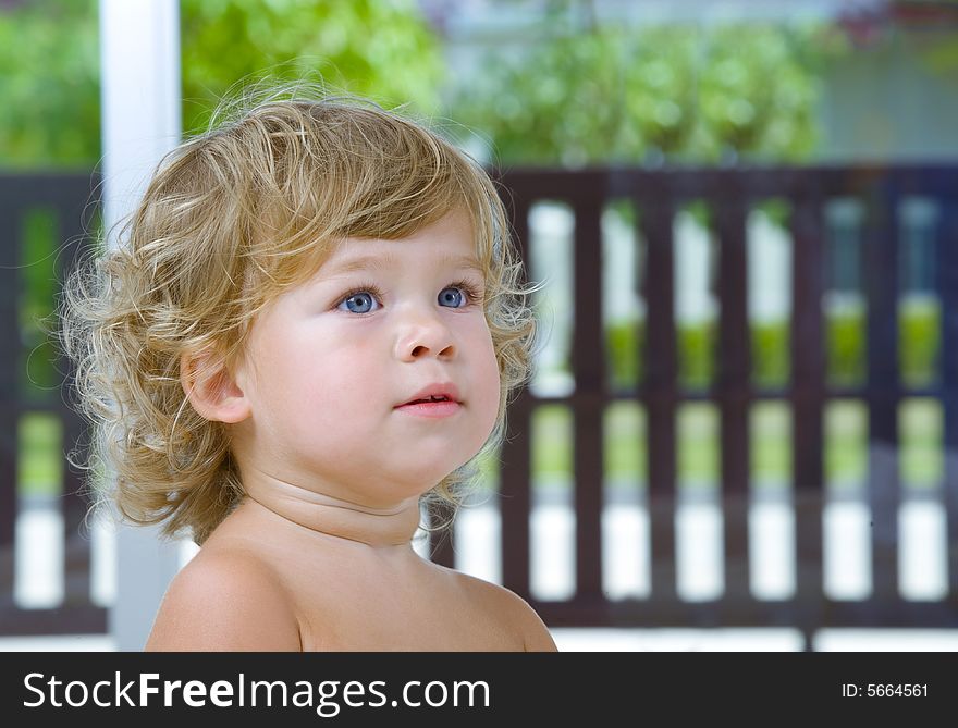 High key portrait of young blue eyed baby. High key portrait of young blue eyed baby