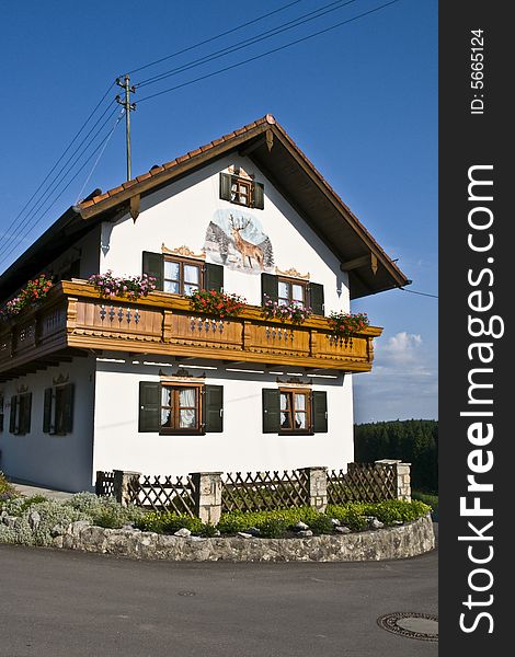 Decorated house in bavarian style. Decorated house in bavarian style