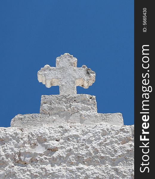 Cross on a greek church. Cross on a greek church