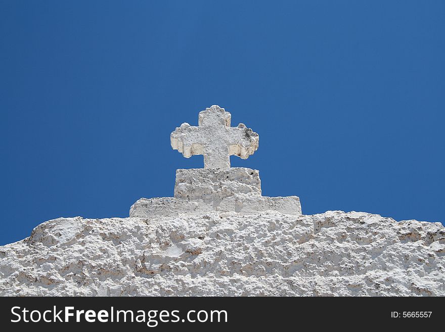Cross on a greek church. Cross on a greek church