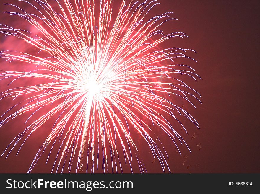 A Series of fireworks on July 4th