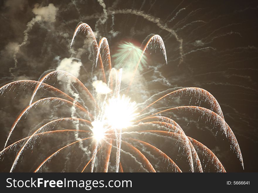 A Series of fireworks on July 4th