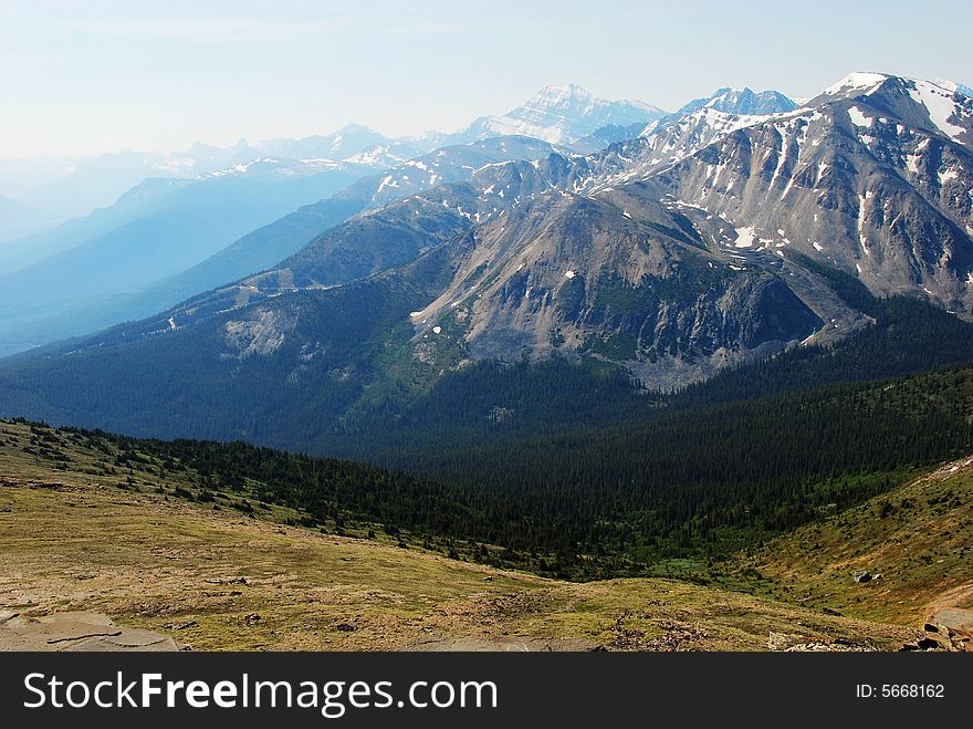 Snow ranges on the top of Mountain Whistler Jasper National Park Alberta Canada