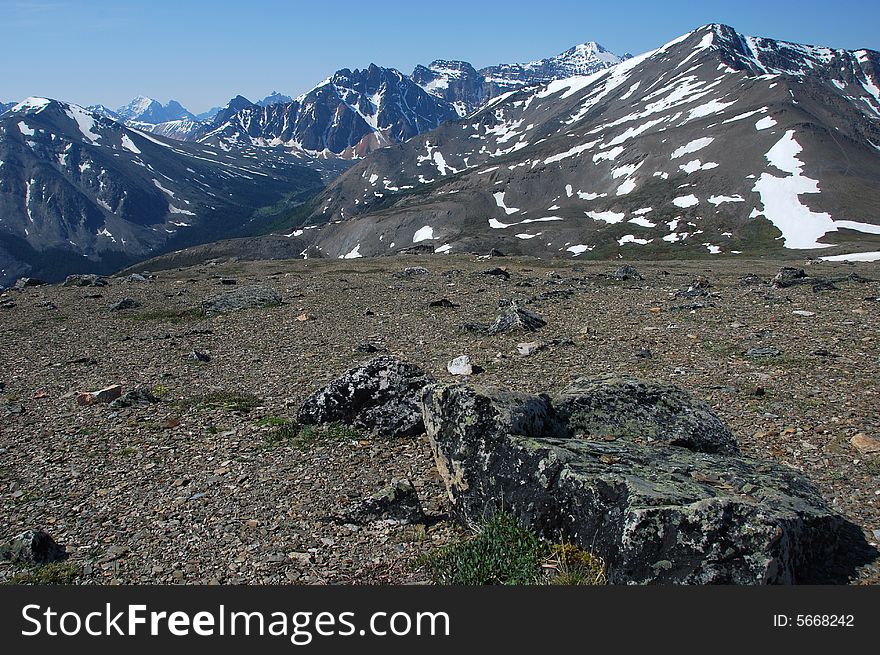 Snow ranges on the top of Mountain Whistler Jasper National Park Alberta Canada