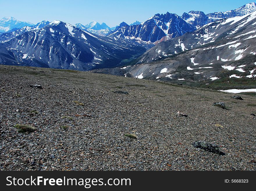 Snow ranges on the top of Mountain Whistler Jasper National Park Alberta Canada