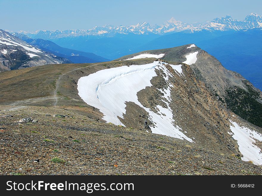 Snow ranges on the top of Mountain Whistler Jasper National Park Alberta Canada