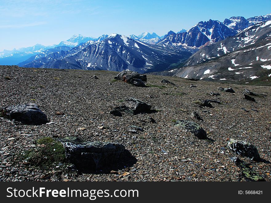 Snow ranges on the top of Mountain Whistler Jasper National Park Alberta Canada