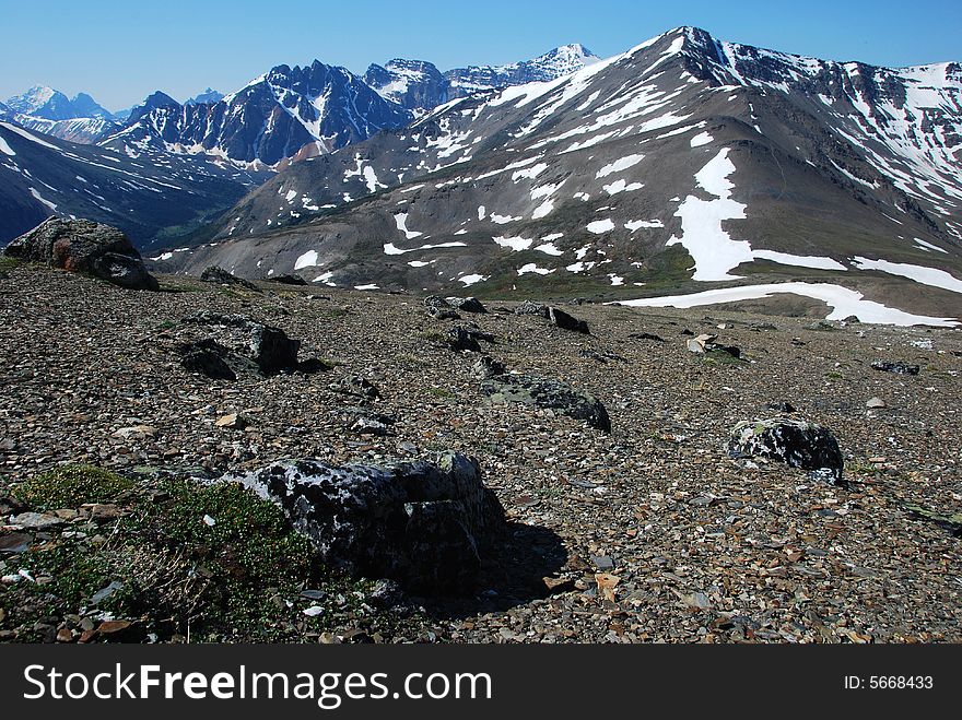 Snow ranges on the top of Mountain Whistler Jasper National Park Alberta Canada