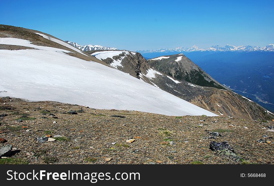 Snow ranges on the top of Mountain Whistler Jasper National Park Alberta Canada