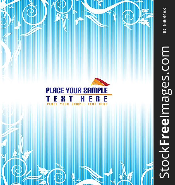 Floral blue background with place for your text. Floral blue background with place for your text