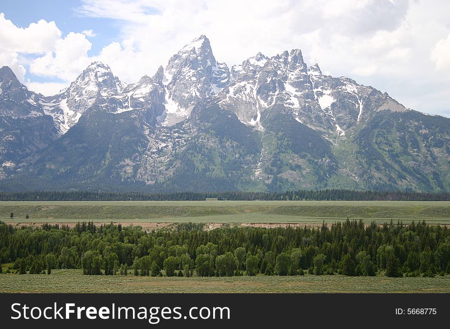 The Grand Teton Mountains in the US, Wyoming. The Grand Teton Mountains in the US, Wyoming.