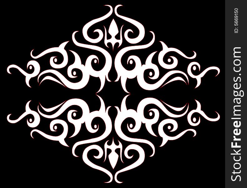 Vector illustration of a tribal tattoo pattern. Vector illustration of a tribal tattoo pattern