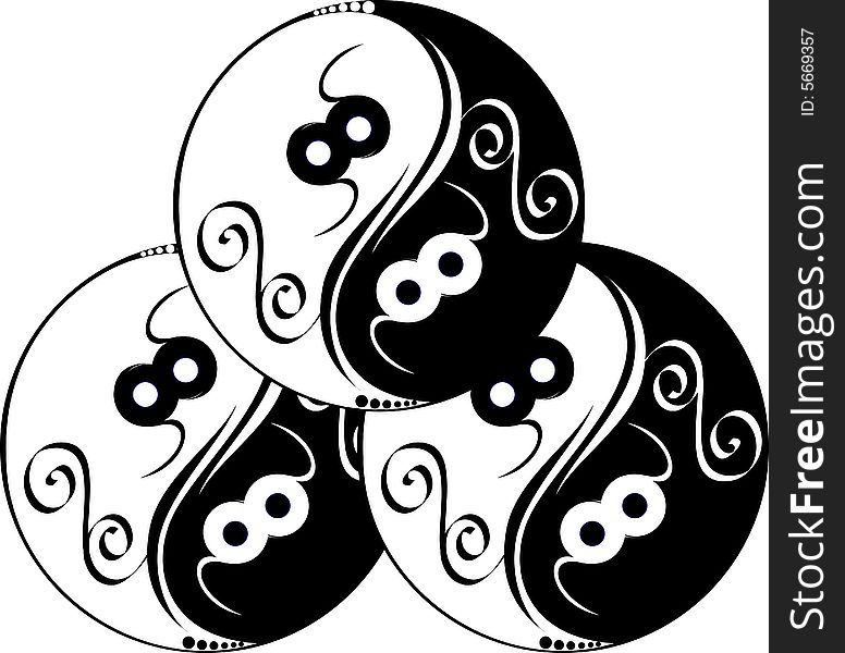 Vector illustration of a round tribal tattoo design. Vector illustration of a round tribal tattoo design