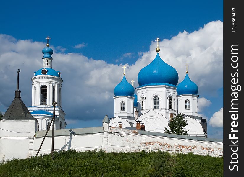 Old orthodoxy temple is in Bogolyubovo from Russia