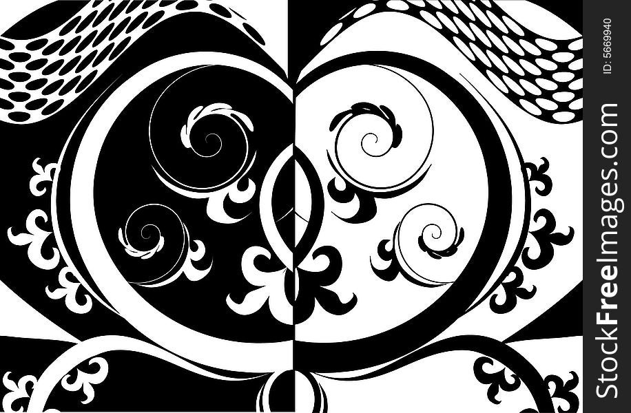 Black and white design ornament