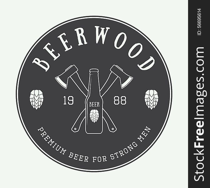 Vintage beer logo, label or badge. Vector illustration