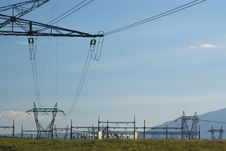 Landscape With Electrical Power Lines Stock Images Landscape With Electrical Power Lines Stock Images