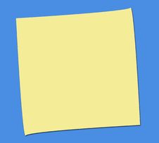 POST IT NOTE ON BLUE BACKGROUND Stock Image