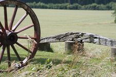 Wooden Wheel And Bench Stock Photography