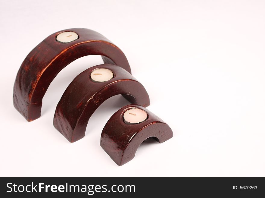 Decorative wooden arched candle holders. Decorative wooden arched candle holders