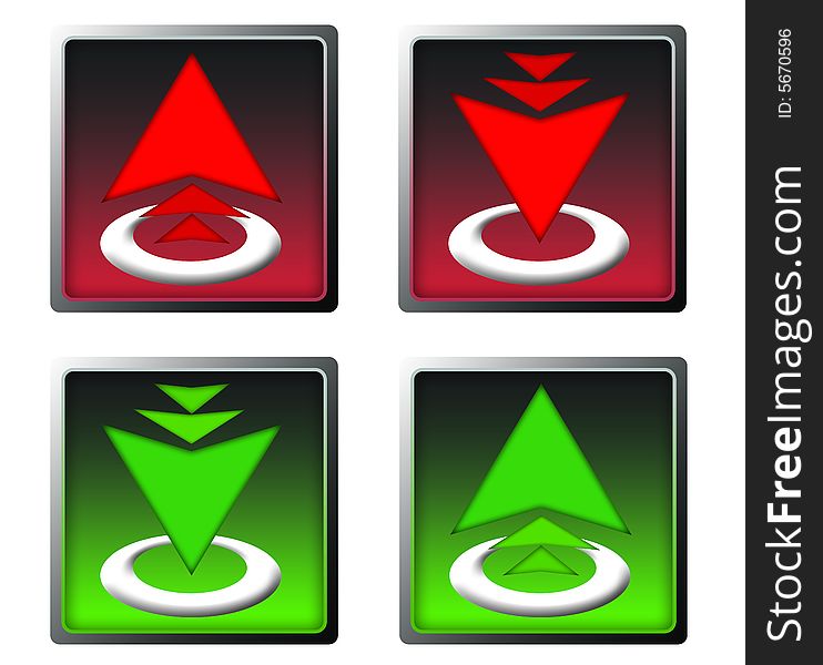 Red and green download upload modern icons. Red and green download upload modern icons