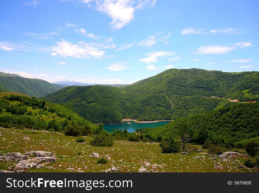 Montenegro Piva Pluzine lake wild beauty. Montenegro Piva Pluzine lake wild beauty