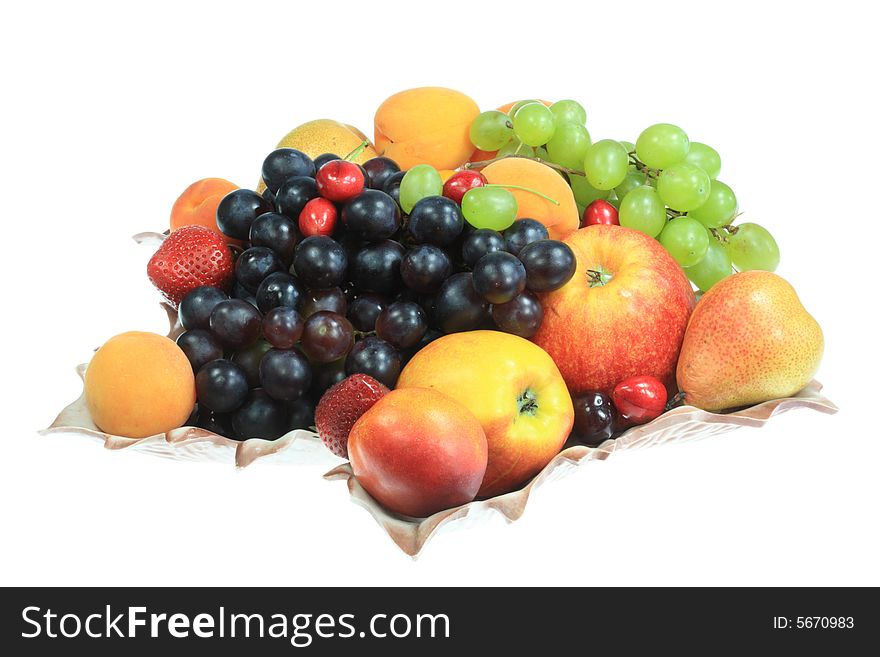 Fruits On White.