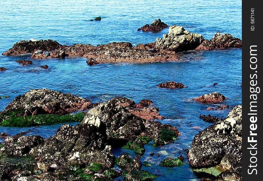 Rocks at pacific ocean beach,CA,US. Rocks at pacific ocean beach,CA,US
