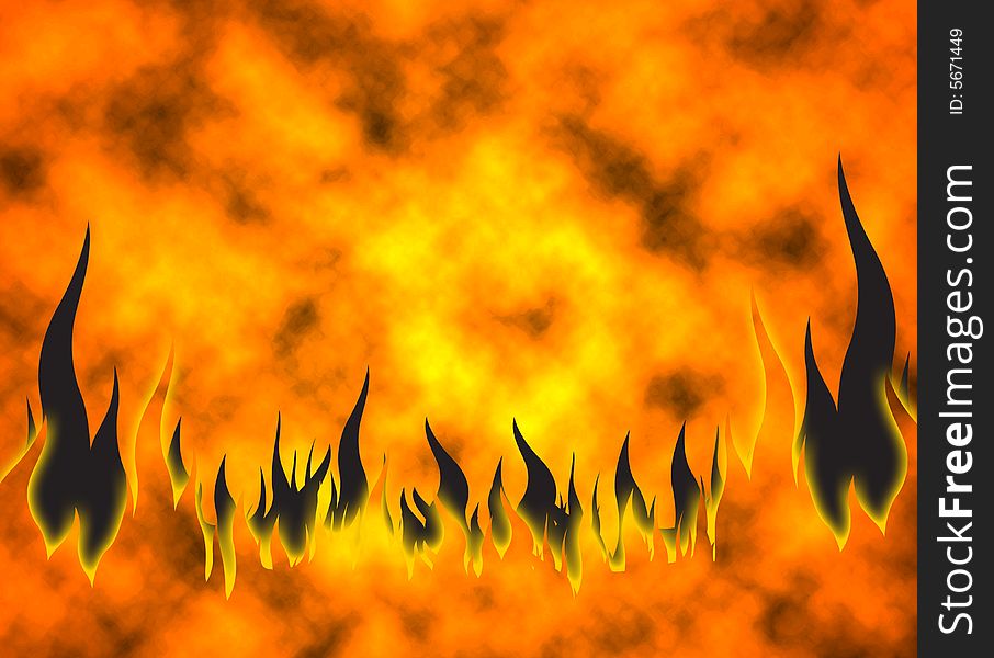 Hot fire horizontal background raster illustration. Hot fire horizontal background raster illustration.