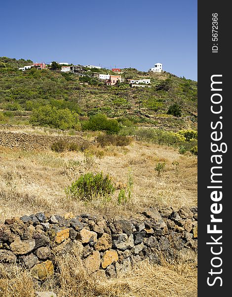 Small village on hill, El Hierro, Canary Islands