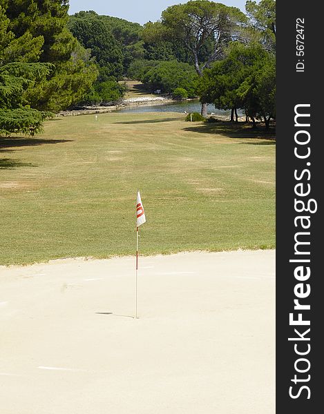 View on golf field on Briuni islands. Croatia