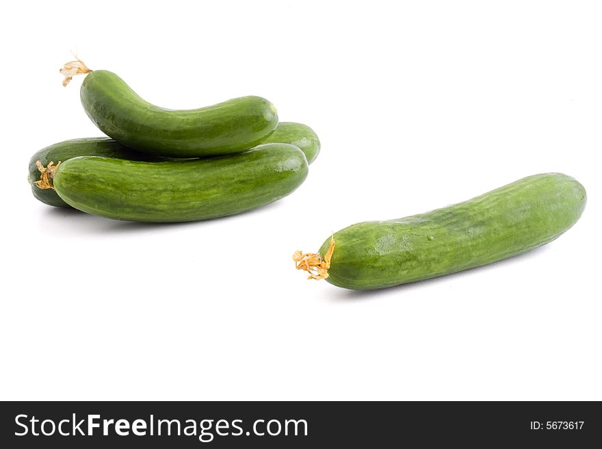 Group of  cucumbers isolated on white