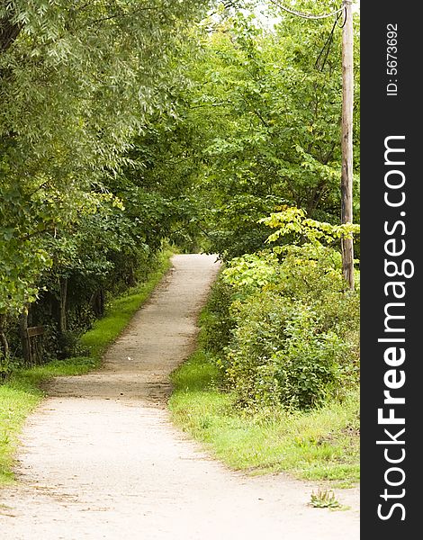 Small country road and trees from both parties of road