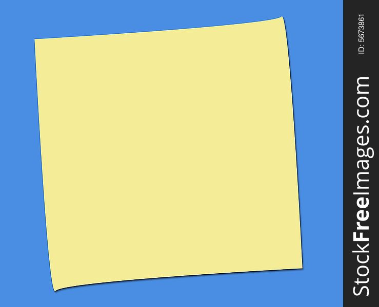 Yellow post-it note, on blue background, waiting for your messages, text, notes. Yellow post-it note, on blue background, waiting for your messages, text, notes....