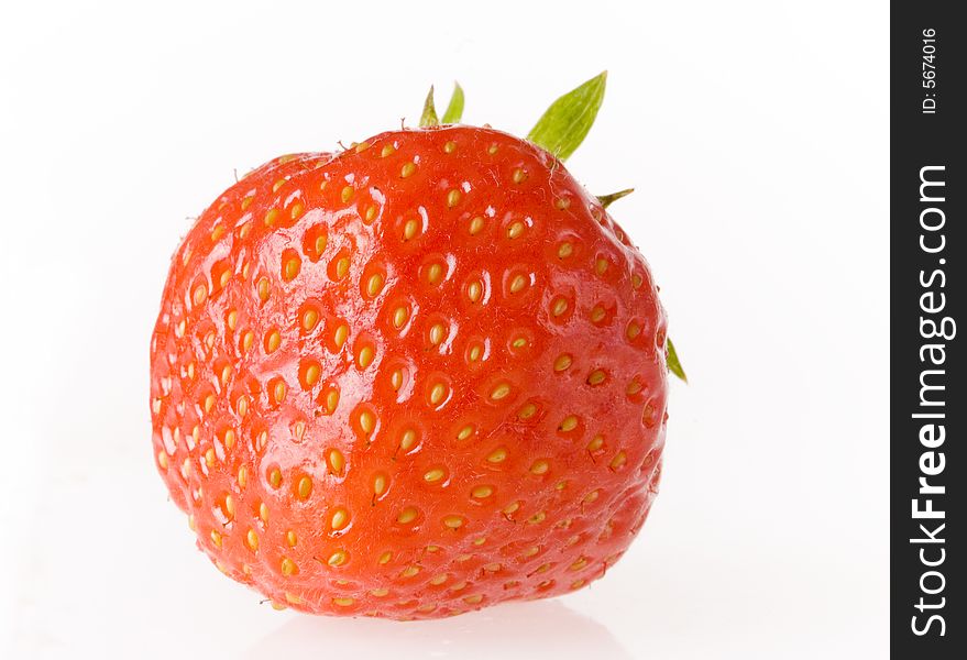 Sweet strawberry on white ground