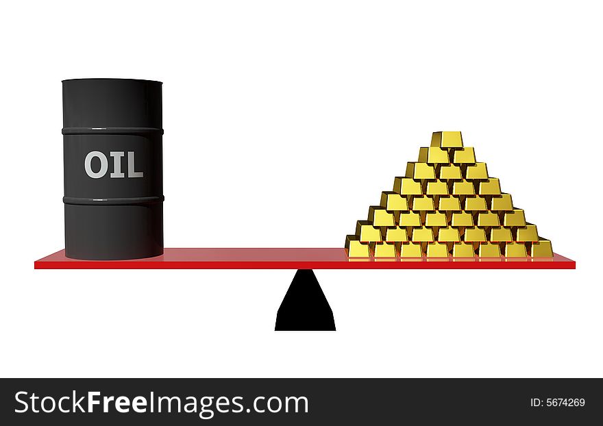 Illustration 3d, price of oil grow up, petrol business background