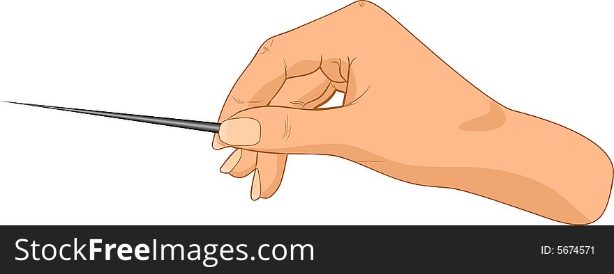 Pointer in a hand. Vector illustration. Pointer in a hand. Vector illustration.