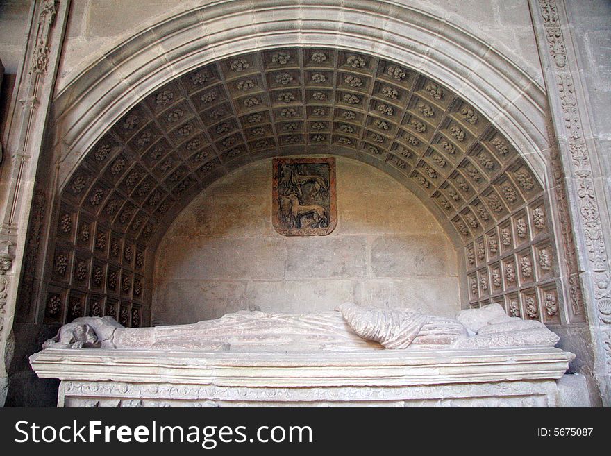 Royal tomb in a monastery in Najera, La Rioja, Spain