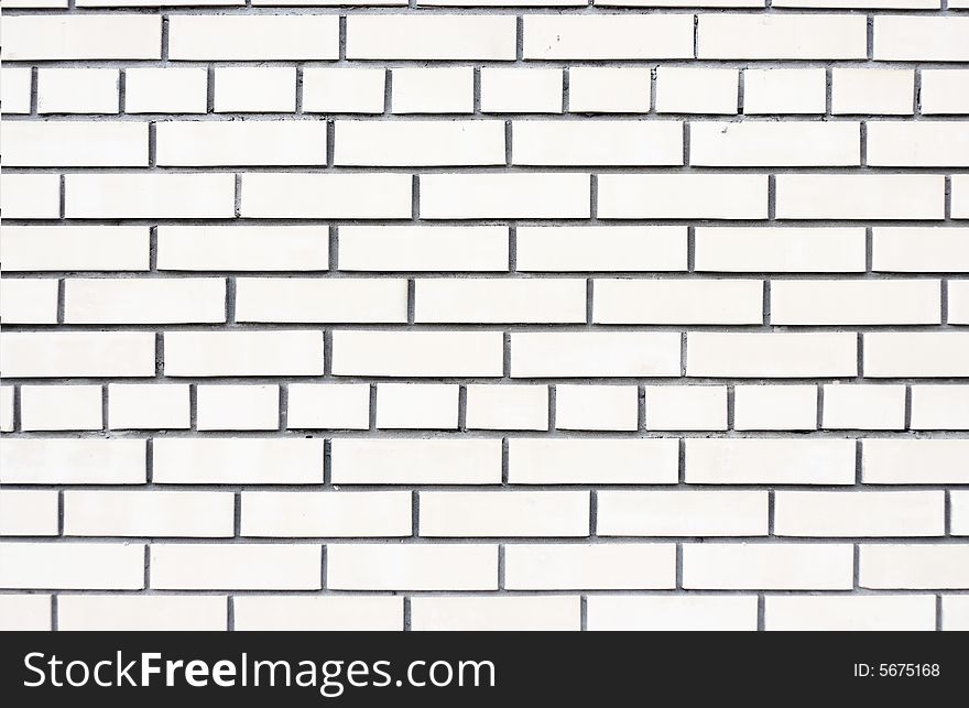 Closeup viev of the white brick wall